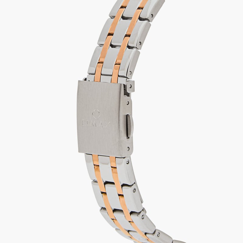 OMAX ساعة أومكس النسائية الذهبية والفضية التناظرية - Image 5